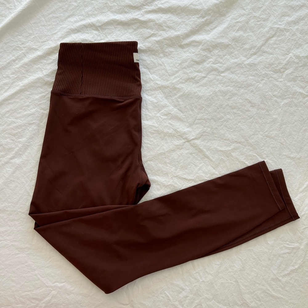Vuori Studio Ribber Brown High-Waisted Leggings Full Length